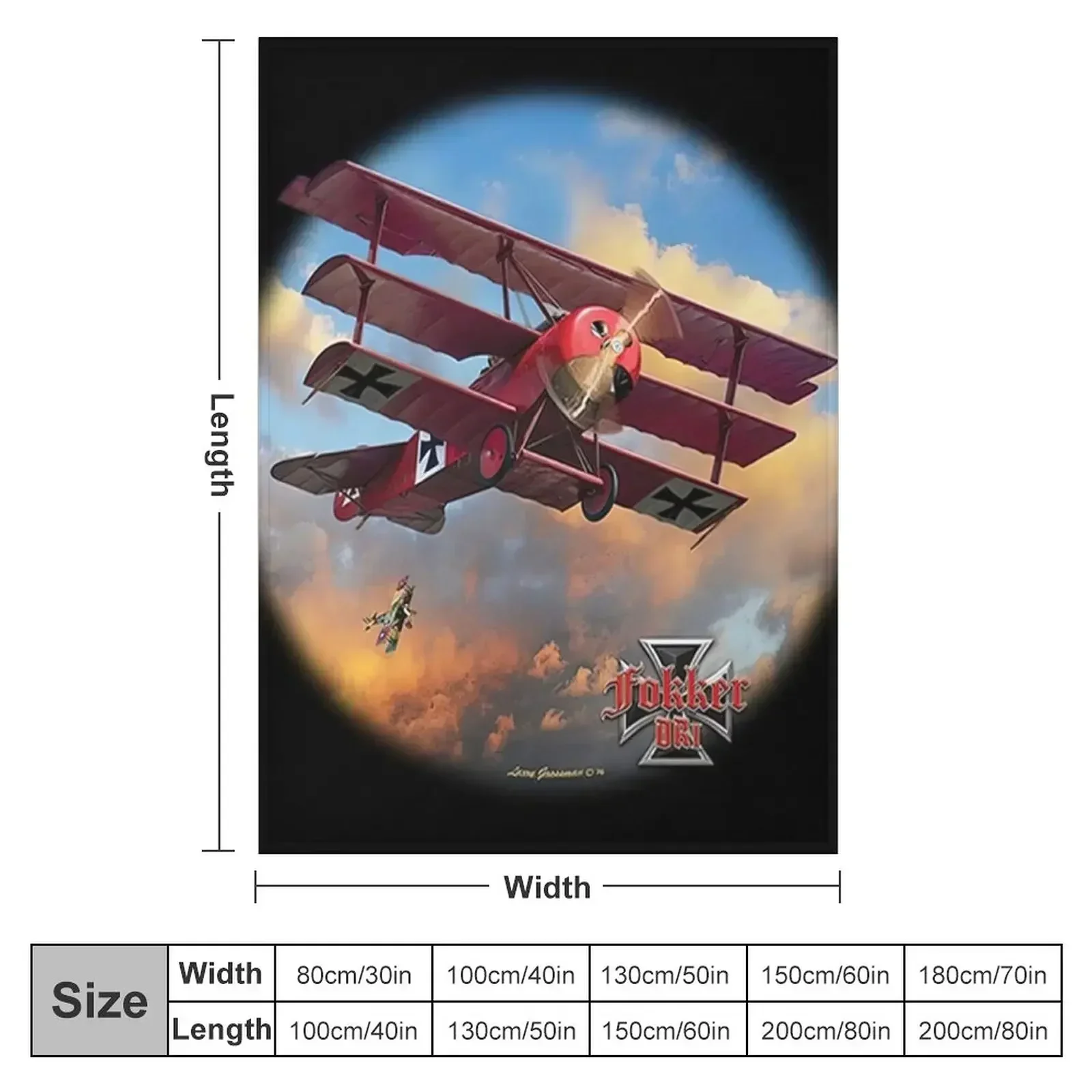 RED BARON TRIPLANE Throw Blanket Vintage Bed Blankets