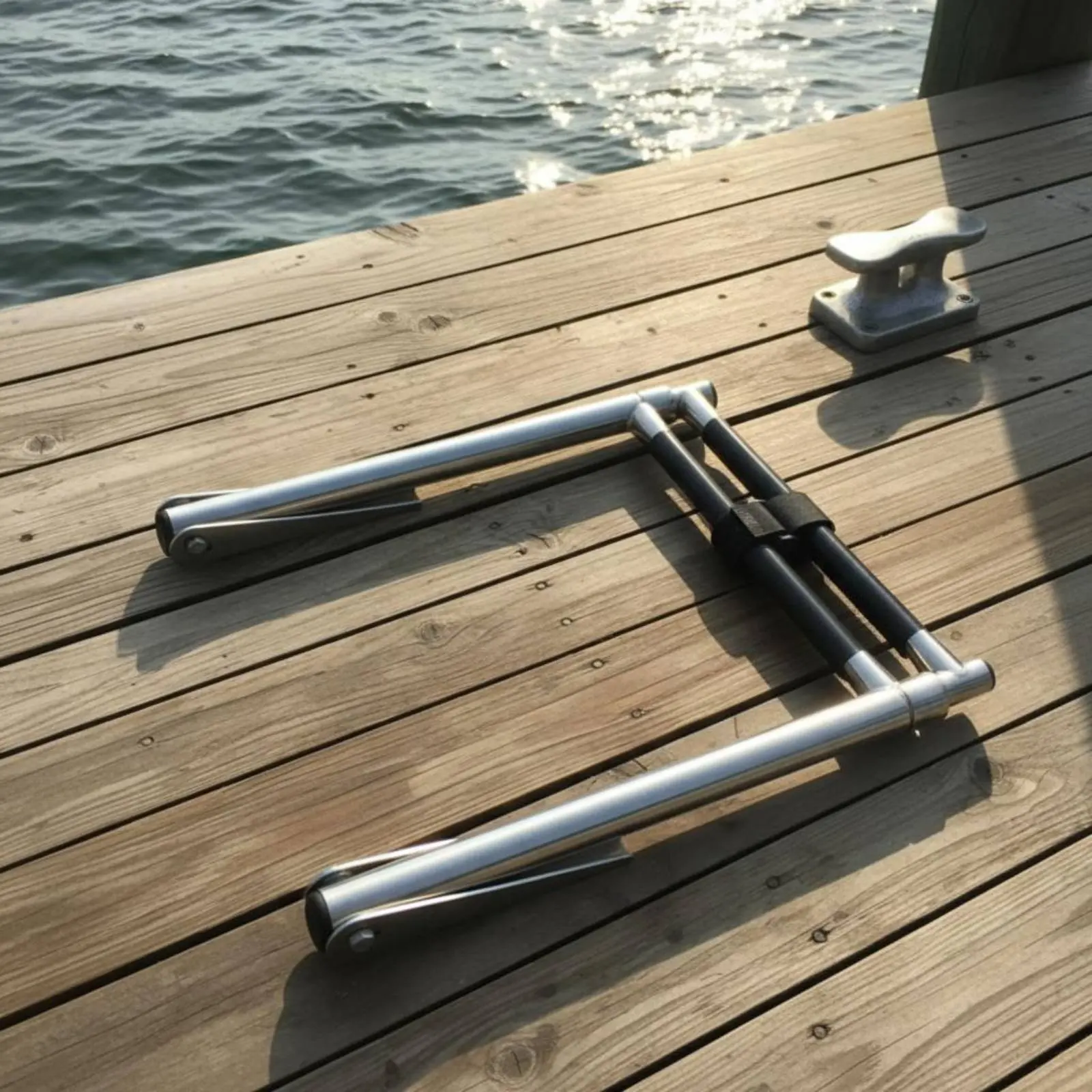 2-Step Boat Ladder Corrosion Resistant Stainless Steel Boat Ladder Watercraft Accessory Easy to Install Compact for Yacht, Deck - view 2