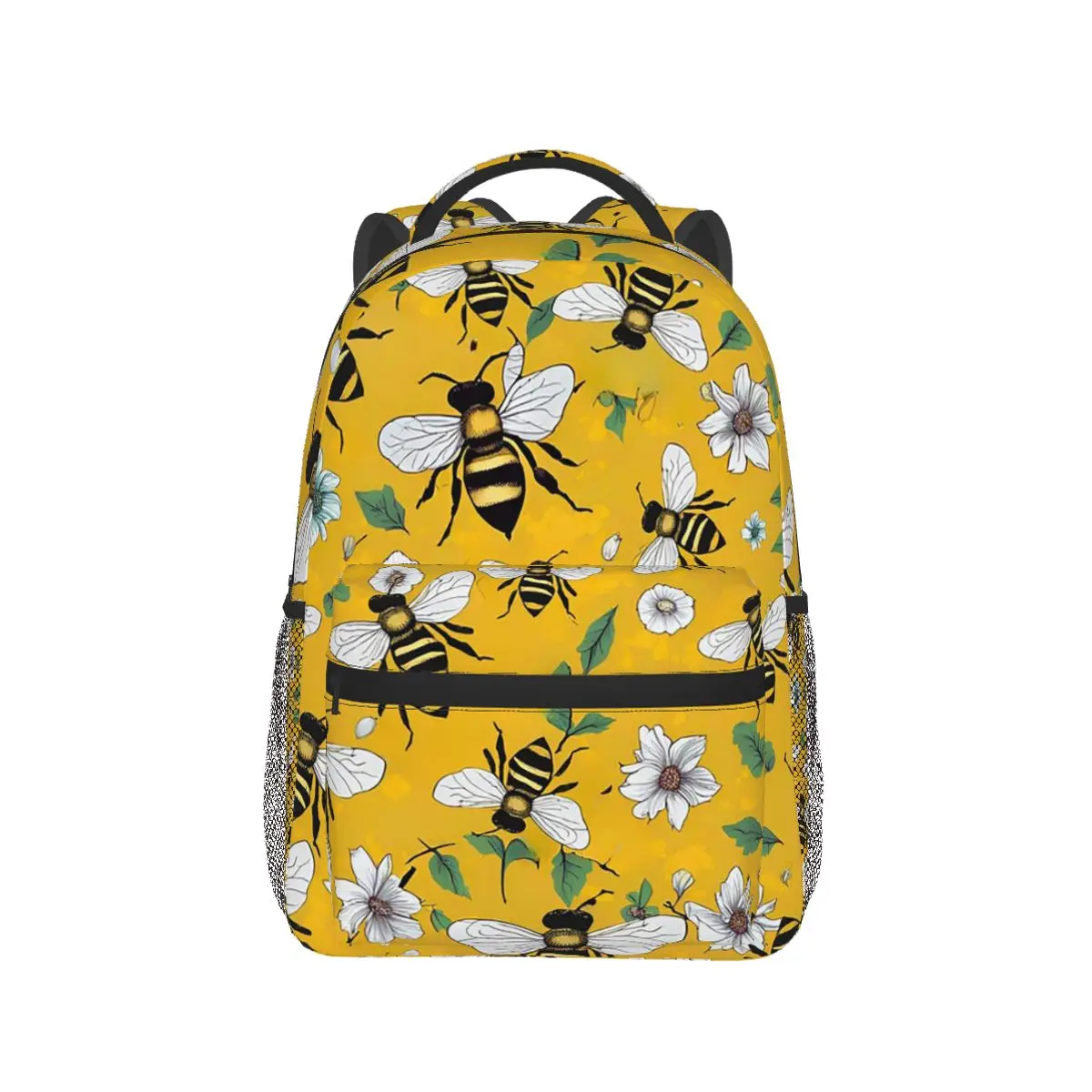 

Flowers And Bee Pattern Backpack Hot Sale Daypack Large Capacity Kids BookBag School Bag Shoulder Bags for Men Women
