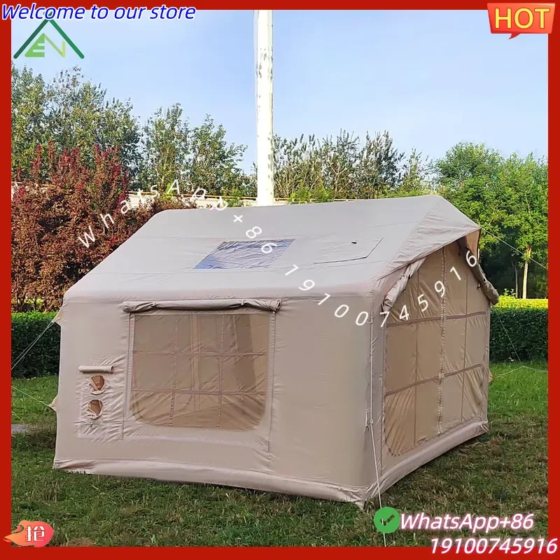 2026 8sqm Waterproof Inflatable Camping Tent Four-Season Large Space Quick Setup Portable with Pump One Bedroom & Living Room