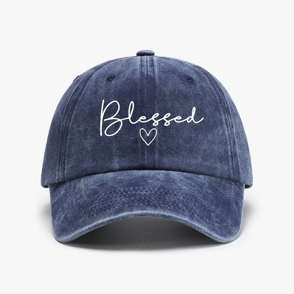 Blessed Heart Printing hat men women Summer Clothes Curved Brim Soft Top Hats Harajuku Graphic Washed Cowboy Baseball Cap