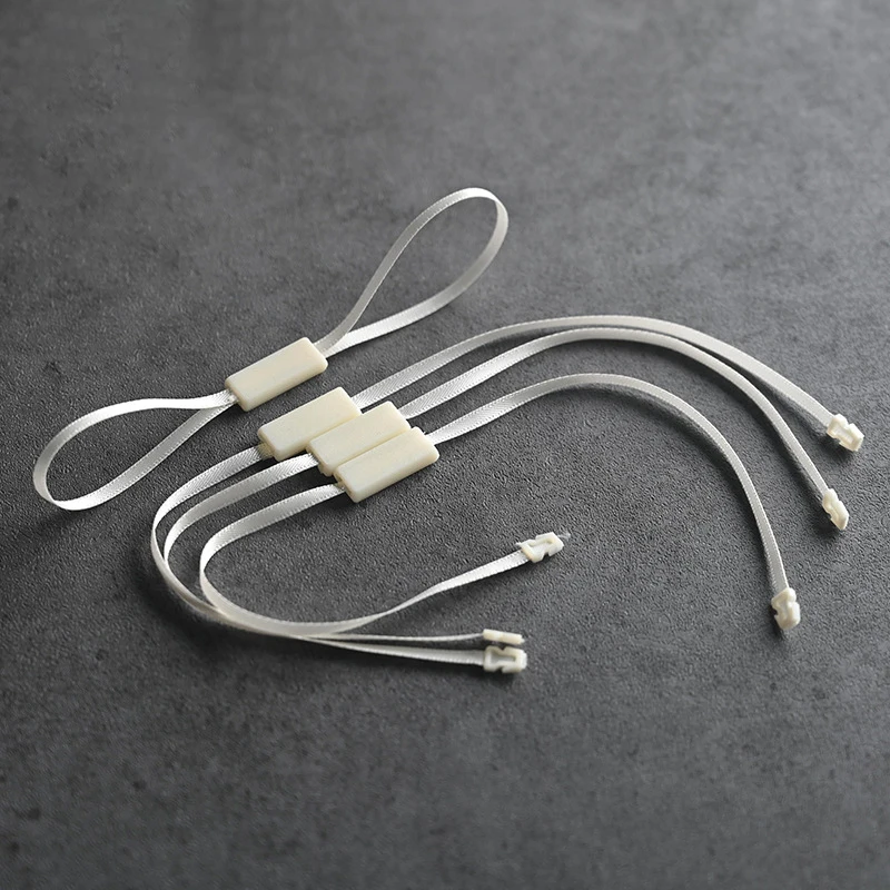 1000pcs Black Satin Cord Hang Tag Strings with Blank Double Slot Tags for Apparel Accessories in Stock