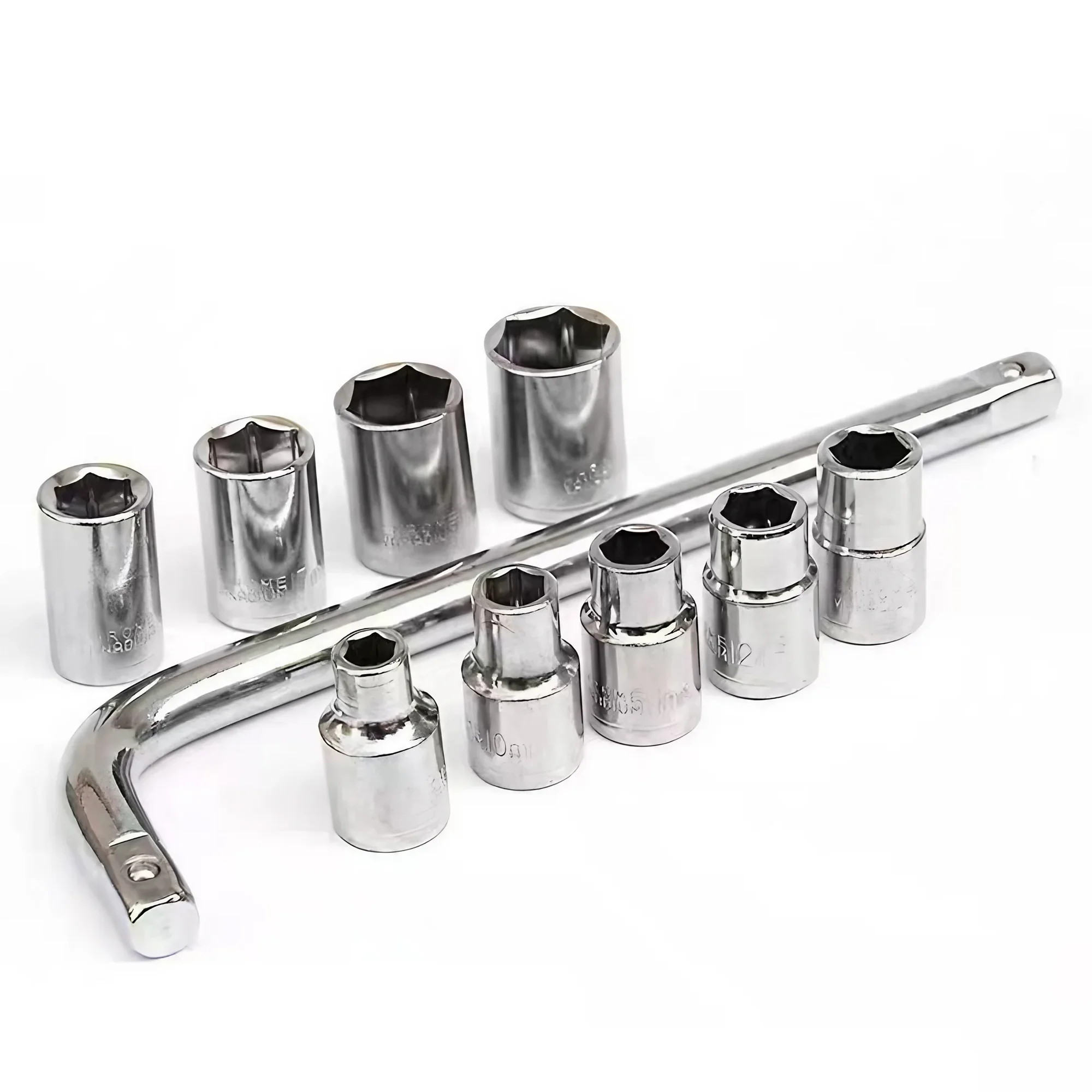 10 Pcs Set Universal Steel Socket Wrench Sets Combination Multi-functional Ratchet Wrench Barrel Set Household & Car Maintenance