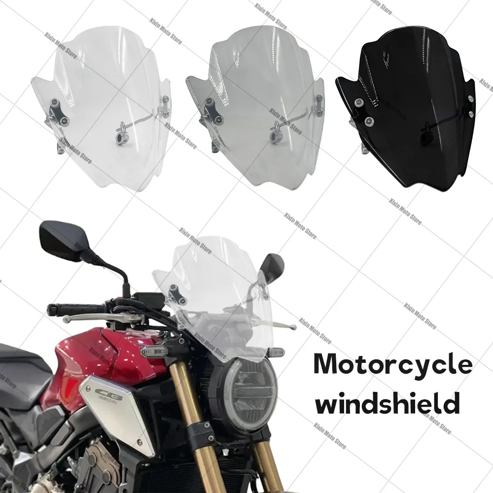 

FOR Honda CB650R CB300R CB1000R 2019-2023 new Adjustable Windshield Universal Motorcycle Windscreen Diameter 22.25.28MM