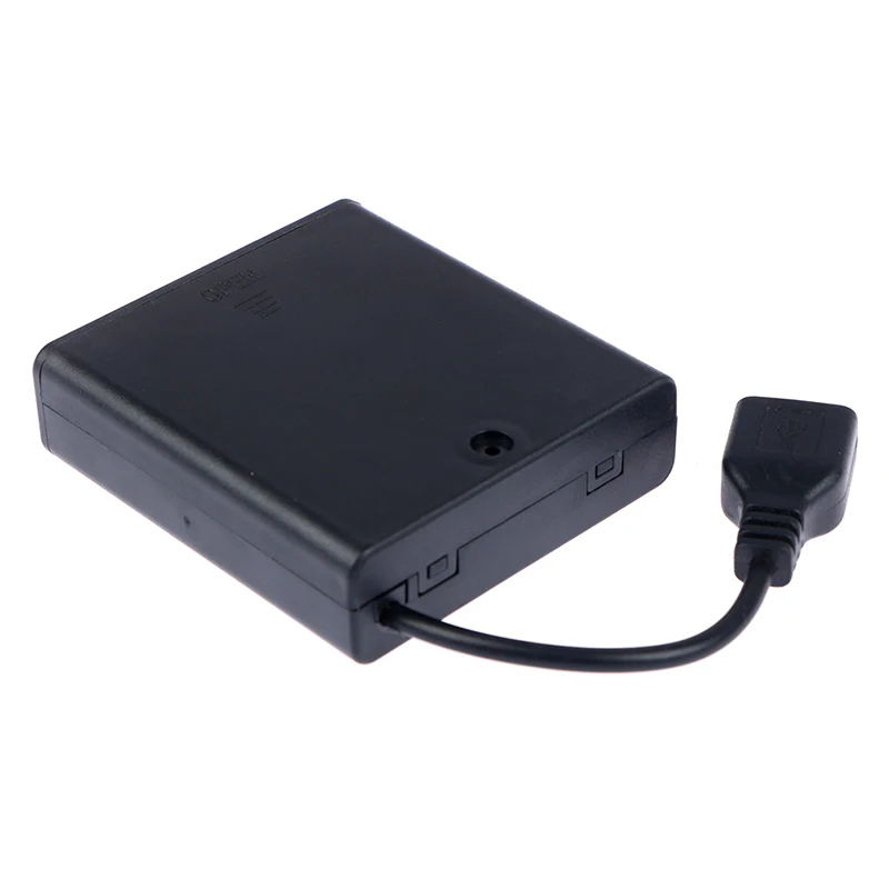 4*AA Battery Case 4 X AA USB Battery Box For 5V LED Strip Lights USB Mini Power Supply for Building Block Use