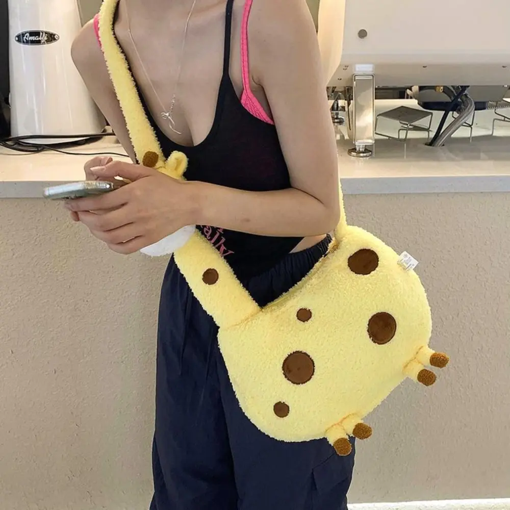 Umhängetaschen Niedliche Giraffe Plüschtasche Koreanische Version Handtasche Flauschiger Rucksack Cartoon Puppe Umhängetasche Einkaufstasche Schön