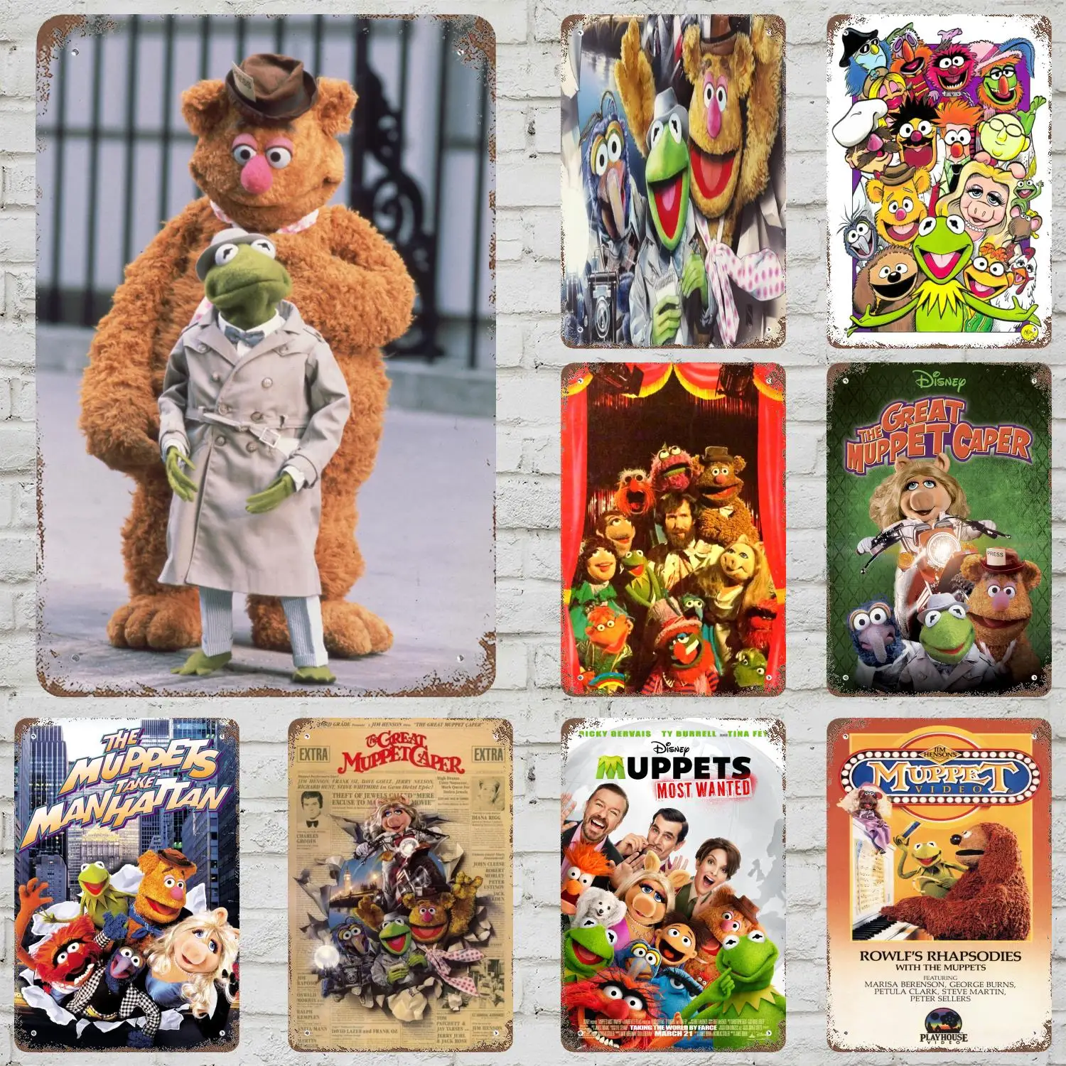 

MINISO The Great Muppet Caper Decor Poster Vintage Tin Sign Metal Sign Decorative Plaque for Pub Bar Cave Wall Decoration