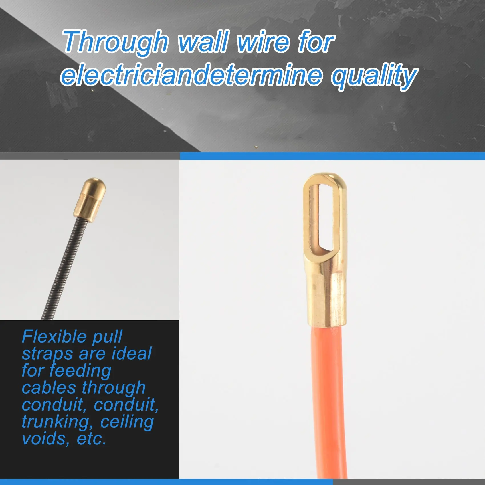 ABGG-4Mm Orange Guide Device Nylon Electric Cable Push Pullers Duct Snake Rodder Fish Tape Wire
