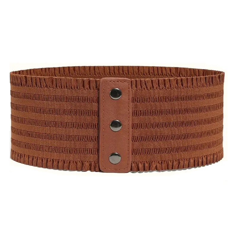 Nieuwe Dames Designer Overjas Riem Voor Vrouwen Zwarte Brede Tailleband Elastische Band Cummerbund Stretchy Jurk Drukknoop Korset Riemen