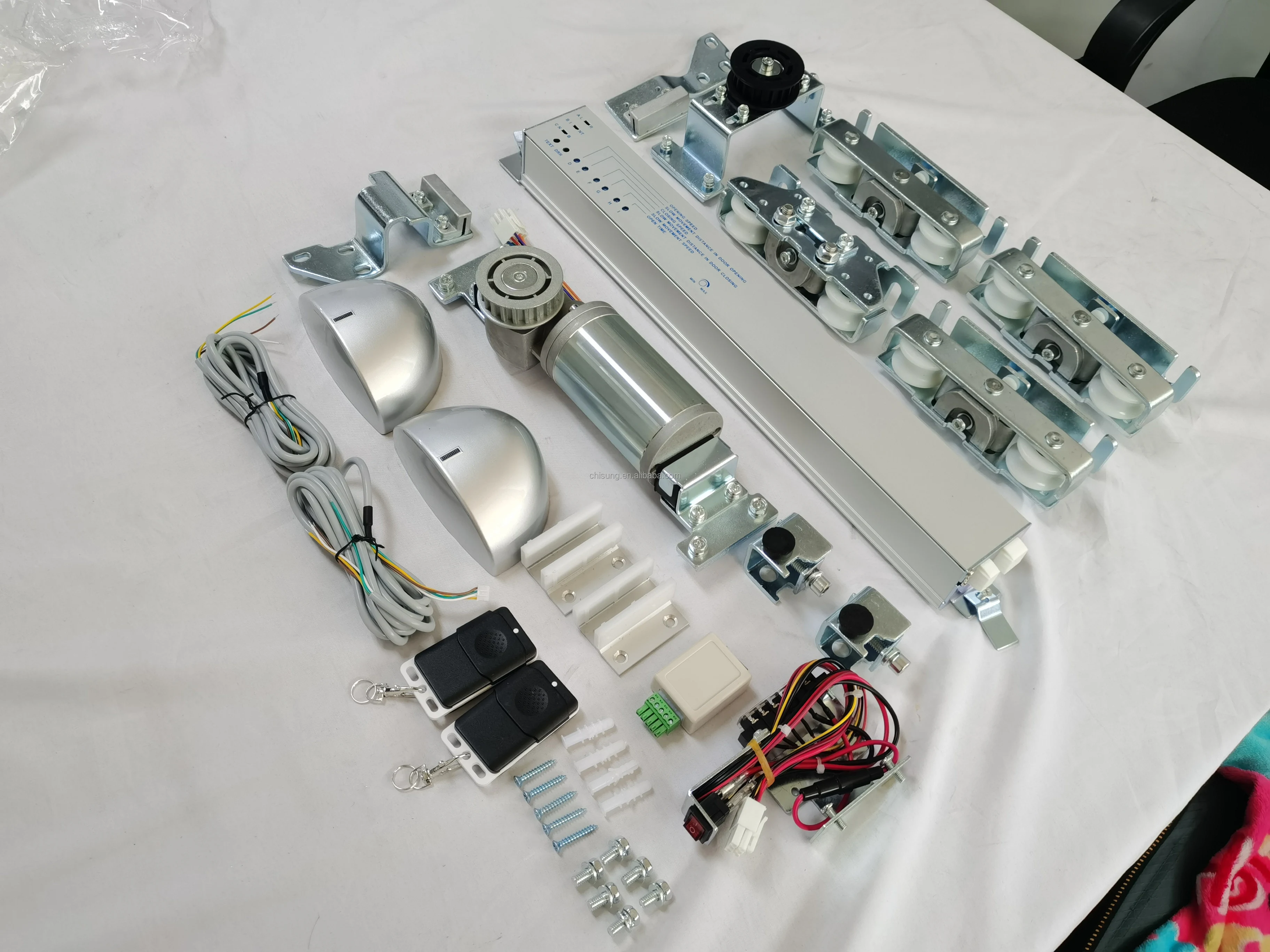 Kit de abridor de puerta corredera de vidrio automático, Motor de puerta eléctrica económica, precio al por mayor