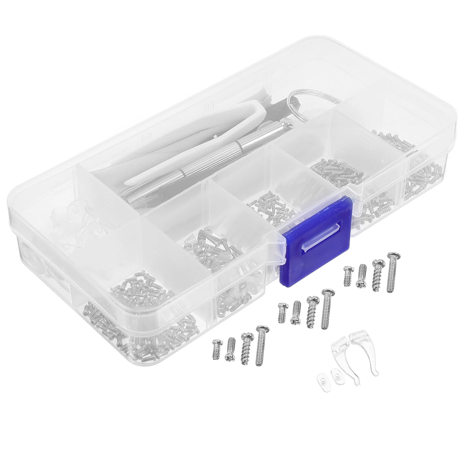 1 set Eyeglass Repair Kit Precision Screwdrivers Non slip Nose Pads Glasses Screws Box Repair Tools Accessories