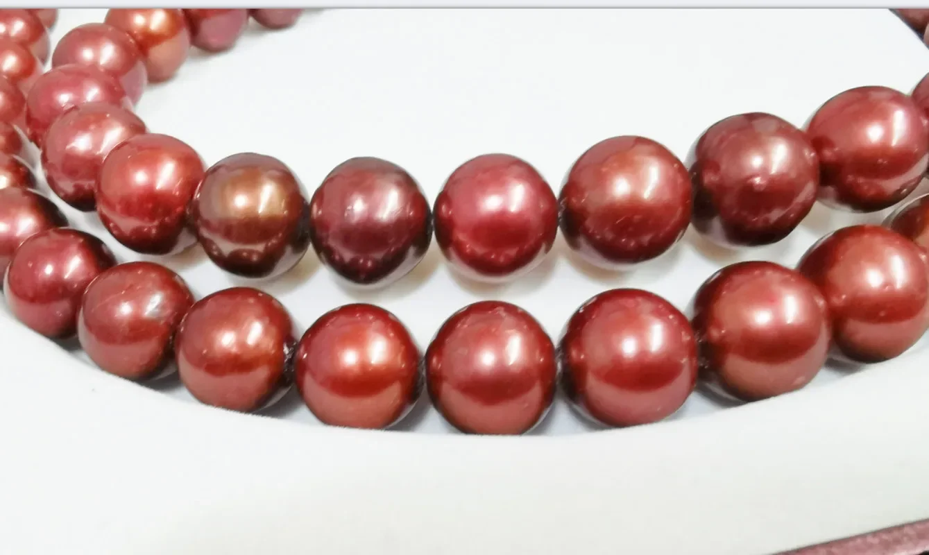 

Elegent Huge 18"12-13mm Genuine Chocolate Round Pearl Necklace for Women Wedding Party 925 Sterling Silver