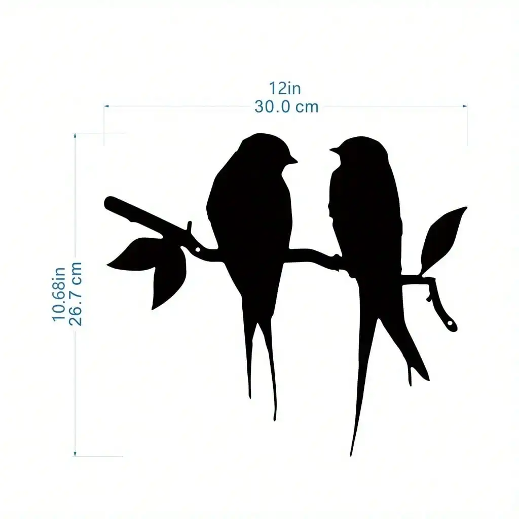 1pc Rustic Metal Bird Silhouette Cutout Outdoor Garden Yard Patio Decor Gift