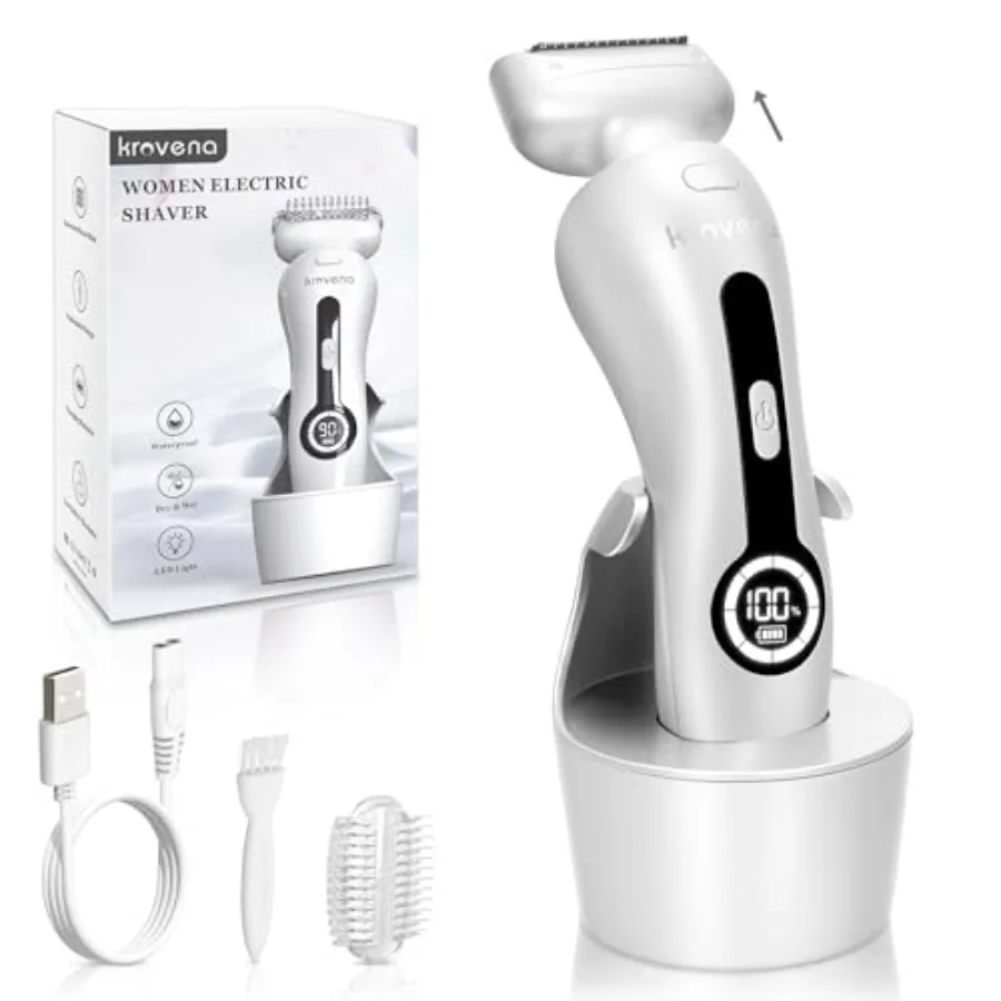 

Electric Shaver for Women Electric Razor for Womens Bikini Legs Underarm Public Hairs Rechargeable Trimmer with Detachable Head