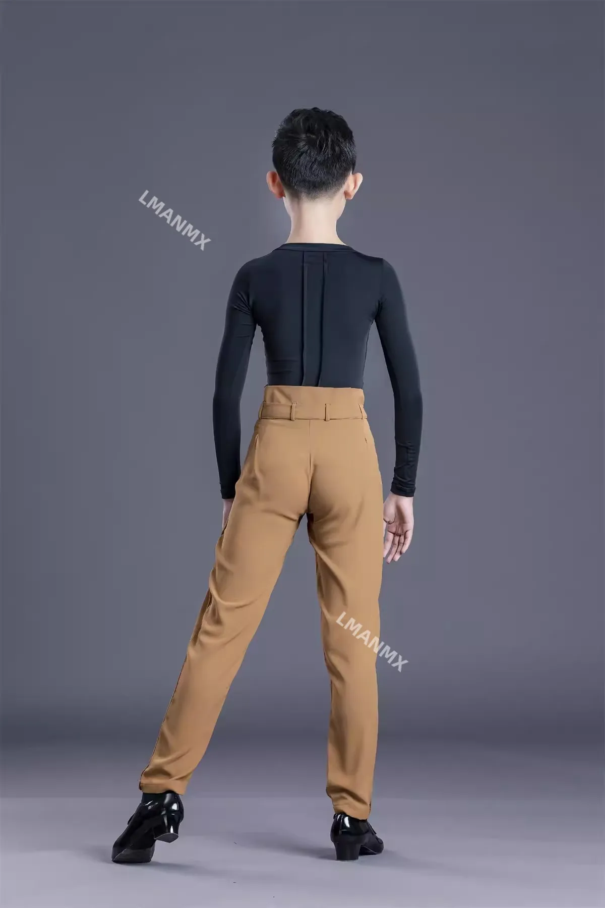 New Arrival gray color boy Latin Dance Pants boys Ballroom Dance Pants Children\'s lace-up waist Cha Cha/Rumba/Samba Pants