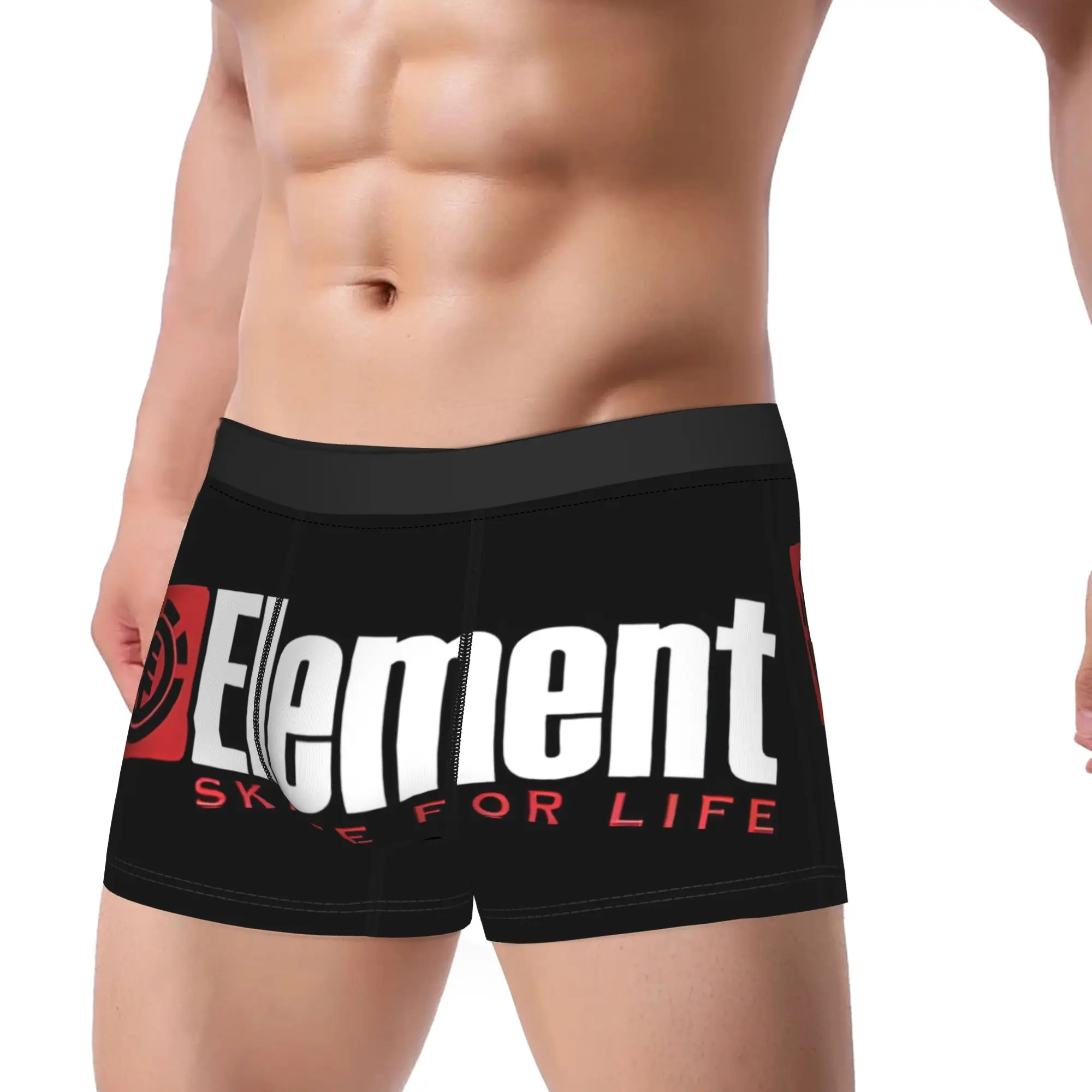 Skateboarder   Element's Underpants Breathbale Panties Men's Underwear Element Print Shorts Boxer Briefs