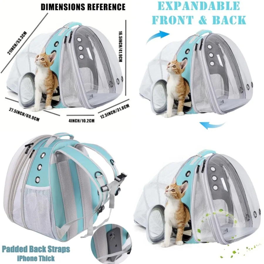 

Dual Expandable Cat Backpack Carrier, Fit up to 20 lbs, Expandable Pet Carrier Backpack for Large Fat Cat and Small Puppy