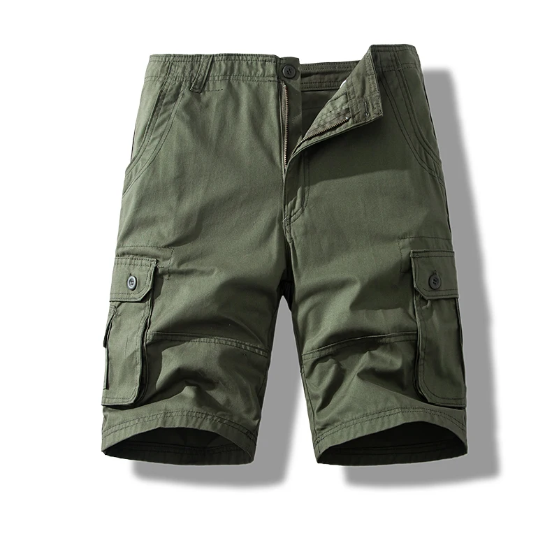 Herren Sportshorts Cargo Shorts Hosen Große Größe Bermuda Halbe Hosen Baumwolle Lose Gerade Laufen Gym Shorts Hosen – Detail 3