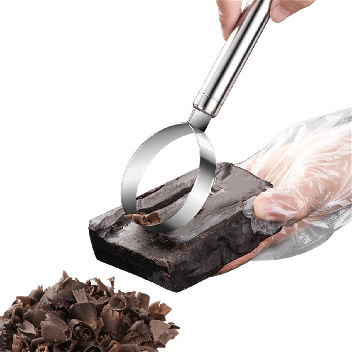 Stainless Steel Chocolate Shaver and Cheese Curler Kitchen Accessory with Dual Scraping Function for Baking and Food Decoration