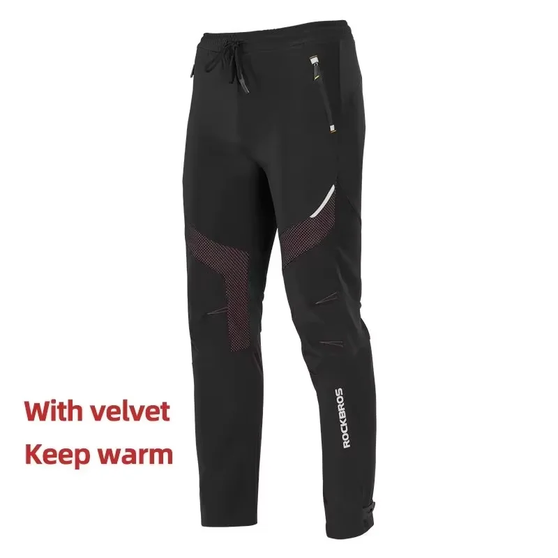 ROCKBROS Radfahren Winter Fahrradhose Outdoor Sport Wasserdichte Thermo-Fleece-Hose Fahrradausrüstung Strumpfhosen Laufen Fahrradhose