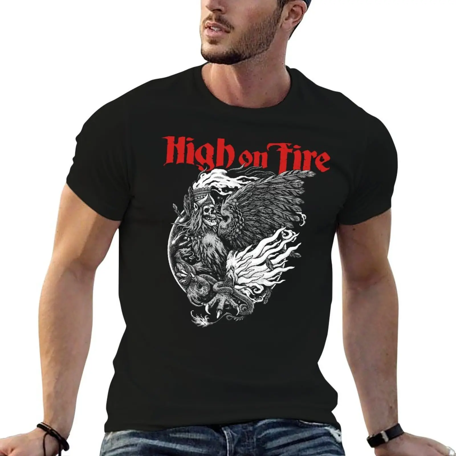 

High on Fire - Gryphon T-Shirt man t shirt designer t shirts for man cotton funny T-Shirt
