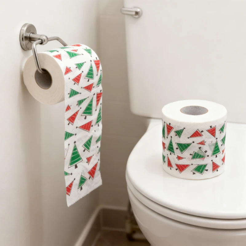 

Christmas Toilet Roll Paper NEW Christmas Pattern Series Roll Paper Santa Claus Reindeer Hygienic Paper Home New Year Decoration