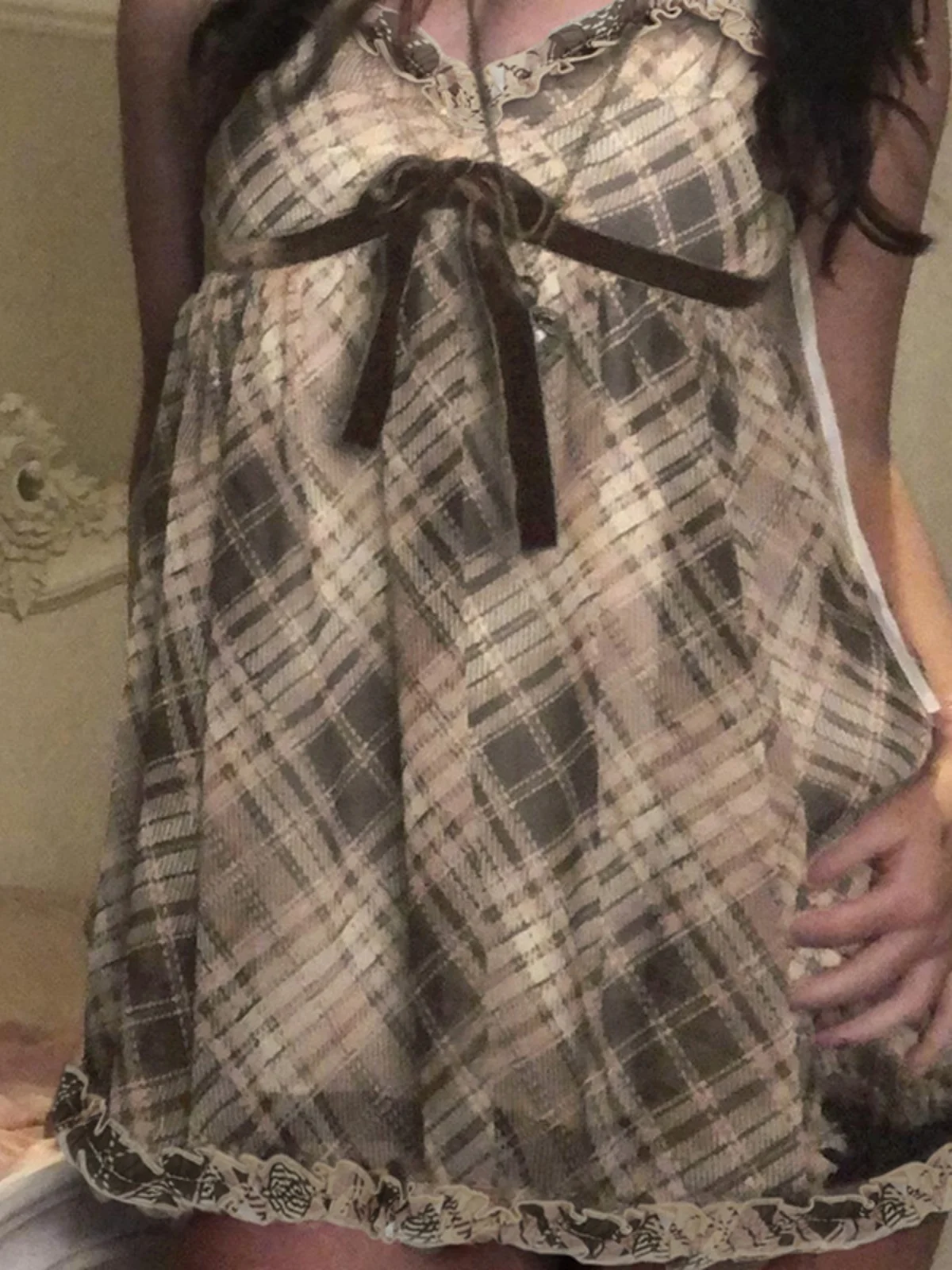 Ceco Sexy Ajustado de Gamuza con Lazo, Estilo Hoado, Moda Femenina Primavera 2025, Otros Materis 00%