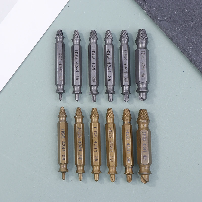 Damaged Screw Extractor Broken Bolt Stripped Set Double Head Tool Easy Out Removal Disassemble Stud Slip Teeth Demolish Remover