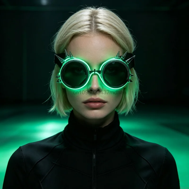 Adult Punk Luminous Colorful LED Light Up Glasses Glowing Neon Light Flashing Party Glasses Cosplay Prop For Dance Party Show