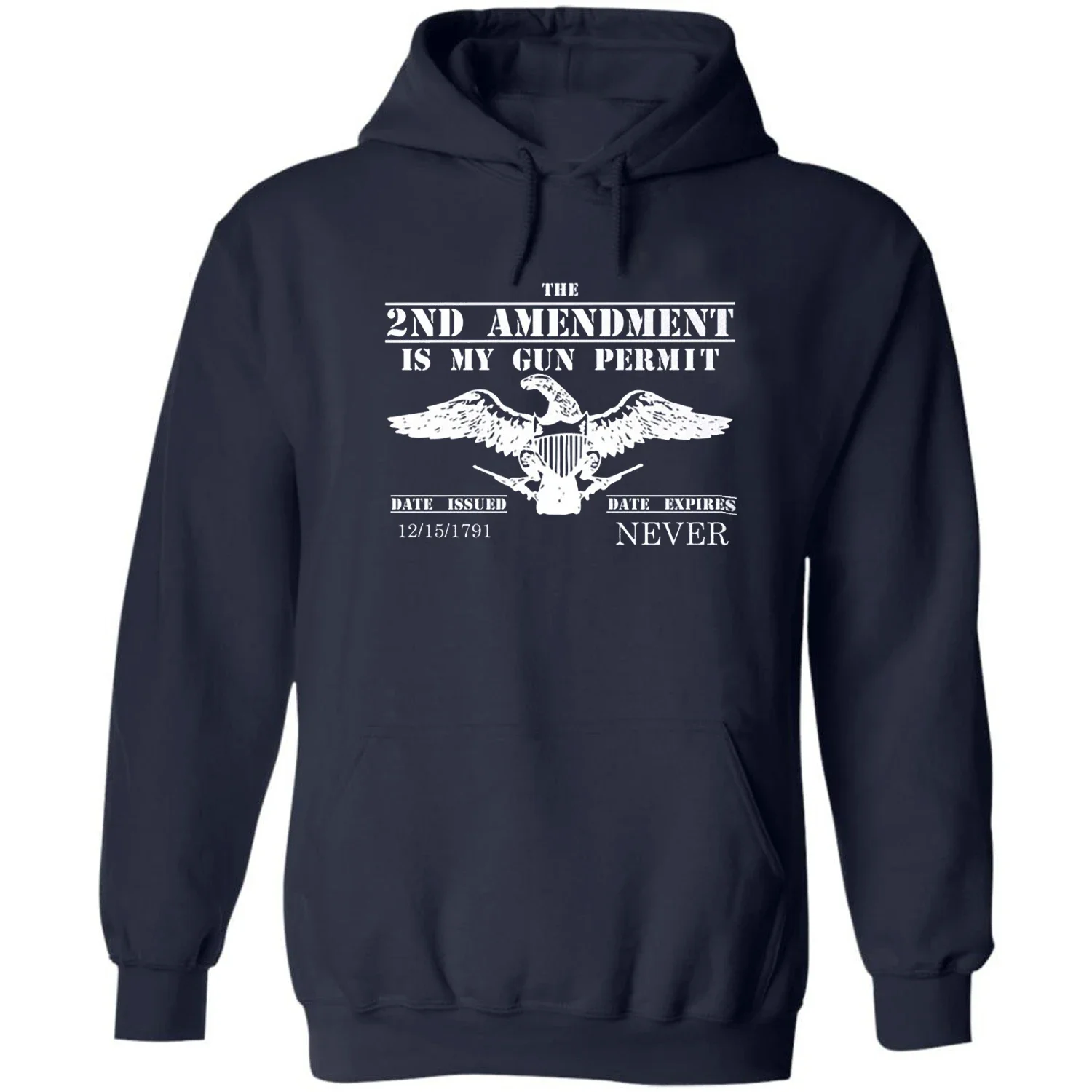 2nd Amendment Is My Gun Permit Pro Firearms Gun Rights Pullover Hoodie 100% Cotton Comfortable Casual Mens Sweatshirt Streetwear