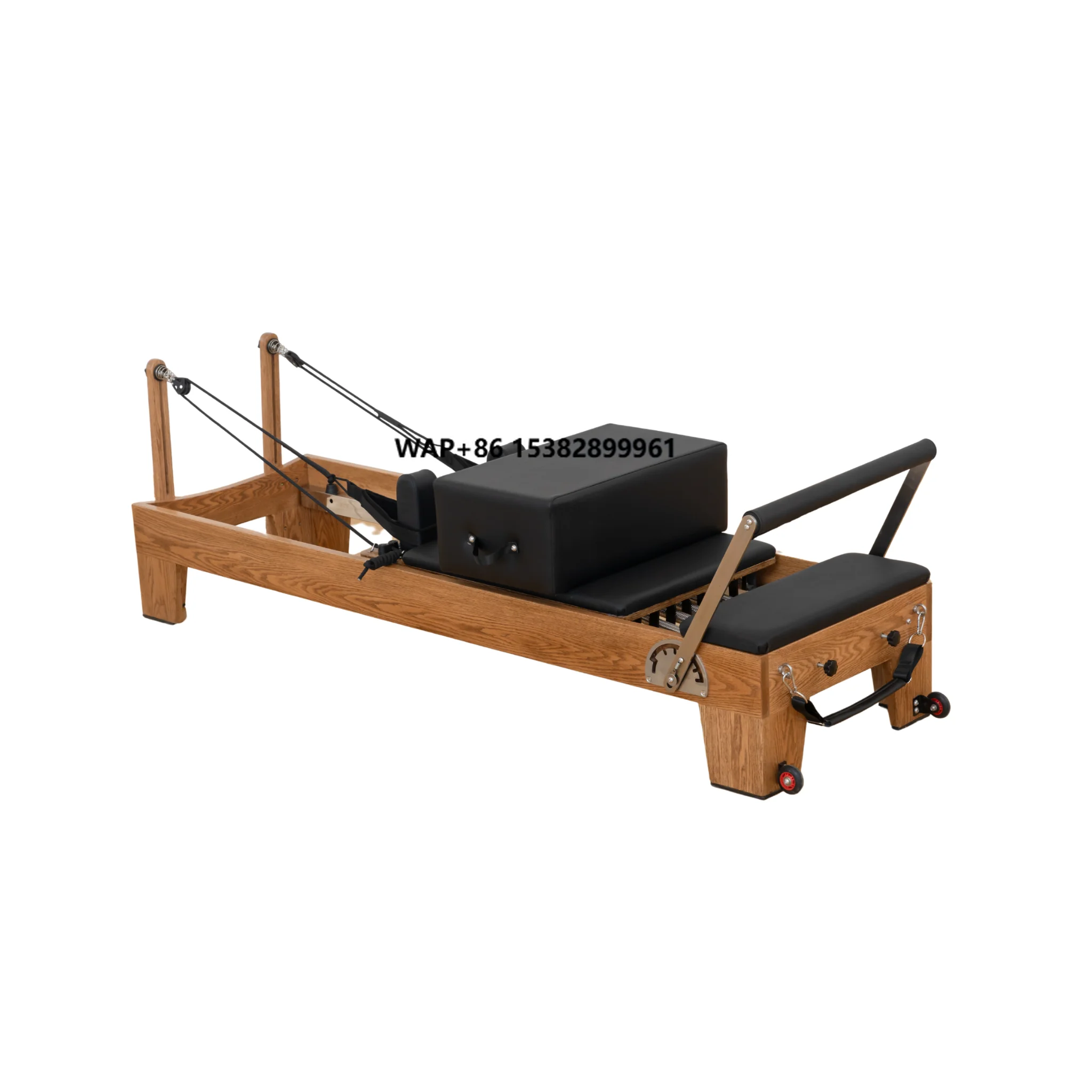 

Professional High Quality Red Oak Wood Pilates Reformer with Adjustable Scaled Pulley System for Elite Studios and Home Use