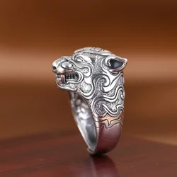 New Arrival Tiger Ring Male Jewelry Opening Top Quality Carving Zodiac Ring  For Men Index Finger Accessories