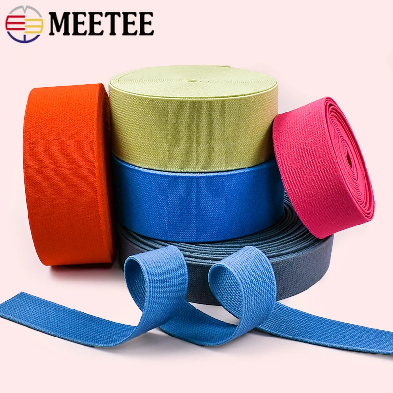 

5M 20-50mm Nylon Rubber Band 1.2mm Thick Elastic Bands Stitch Grament Laces Belt Sling Decor Stretch Tape DIY Sewing Accessories