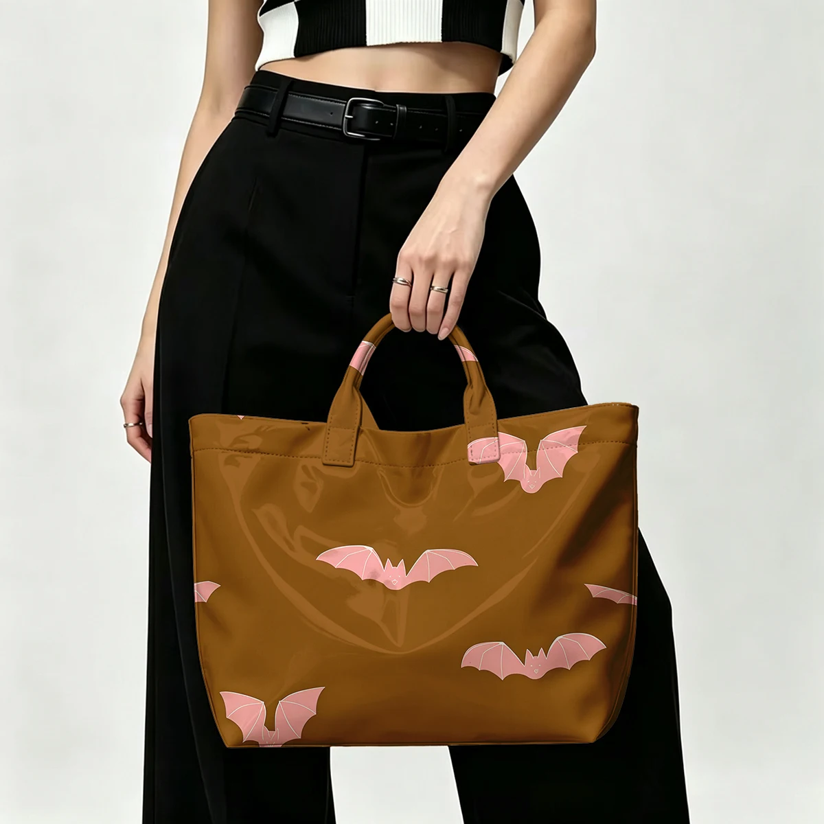 Blush Bat Whimsy PVC Tote Bag Waterproof Transparent Jelly Bag Beach Bag Tote Pouch Bow Handbags Storage Bag