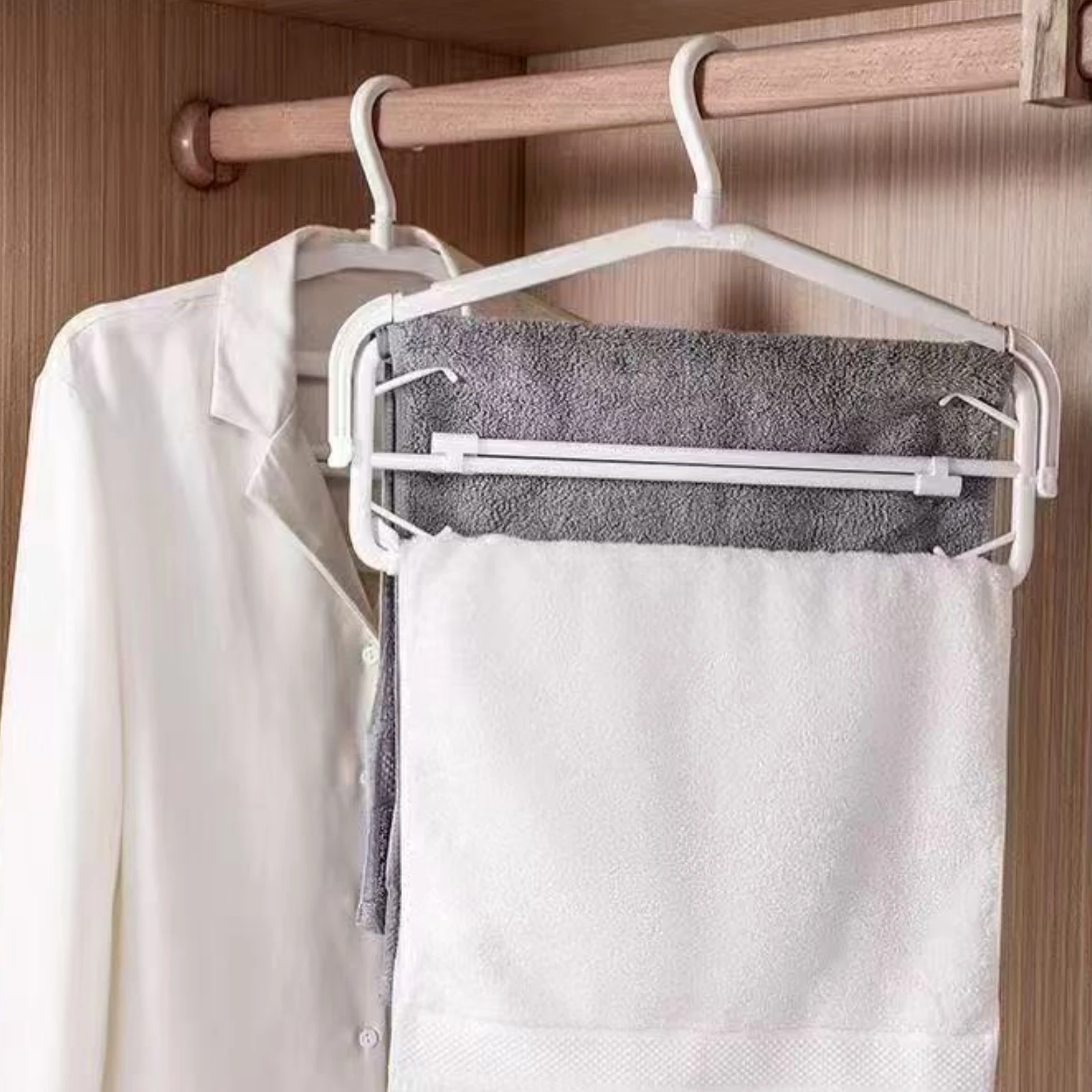 

Retractable Clothes Hanger Compact Retractable Hanger Foldable Drying Rack Easy to Install Home Storage Heavy Duty for Closet