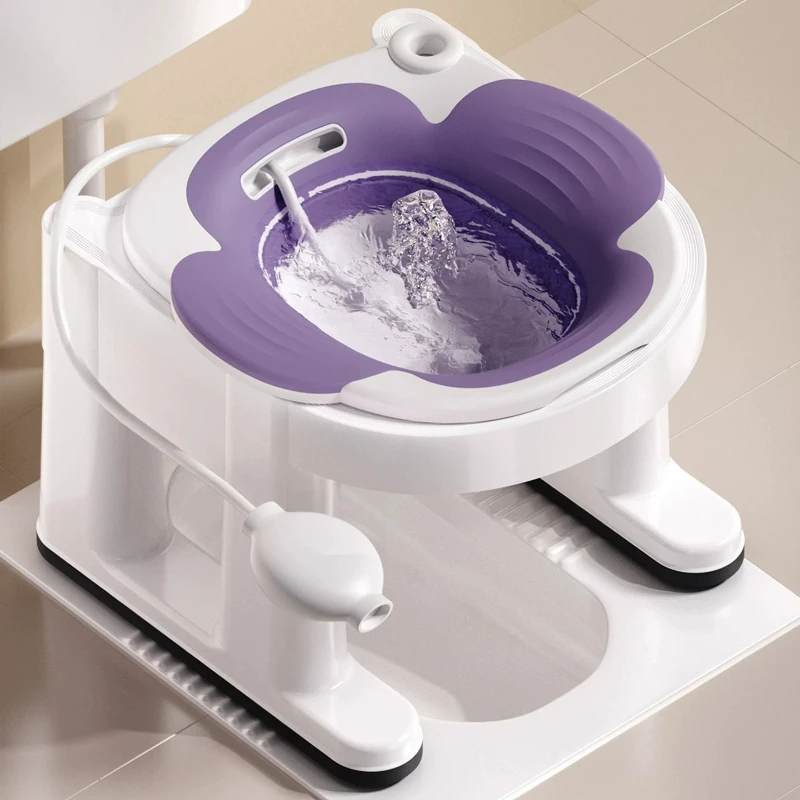 Portable Design Ergonomic Foldable Toilet Sitz Bath Soaking Basin for Pregnant and Hemorrhoid Patients Treatment Care Bidet