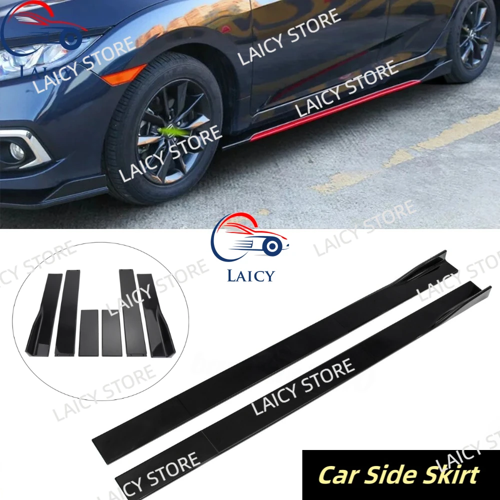 LAICY Faldones Laterales para Coche Nissan Sentra 78.7" Splitter Spoiler Lip Extensiones de Panel de Balancín Kit de Carrocería Parachoques de Coche Negro