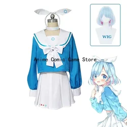 Anime Project MX Arona Cosplay Blue Archive Cosplay Costume Wig Blue JK School Sailor Uniform Halloween Party for Women Girls