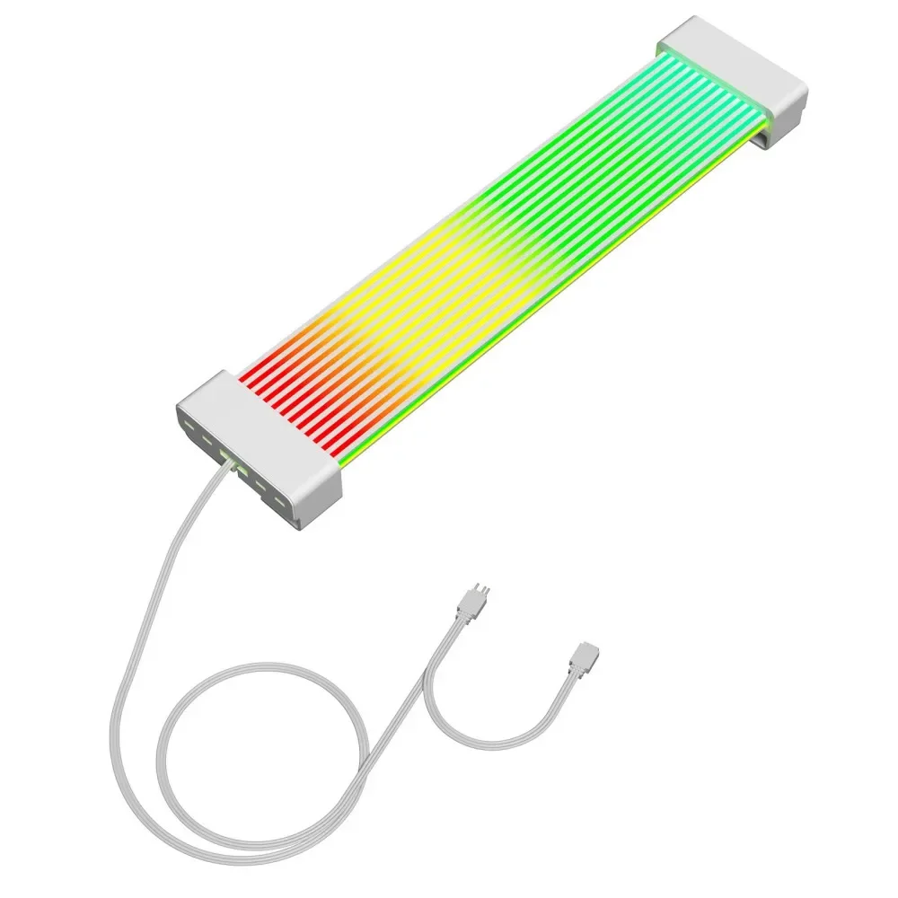 Czarny biały 24Pin 8Pin ARGB Light Board PSU Przedłużacz ARGB Cover LED Pasek płyty głównej Strimer 24Pin Silikonowy pasek świetlny — zdjęcie produktu 2