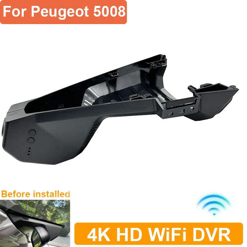 Caméra de tableau de bord WiFi 4K HD avec vision nocturne pour Peugeot 5008 3008 4008, pour Citroën C5 Aircross, pour DS7, enregistreur vidéo personnalisé
