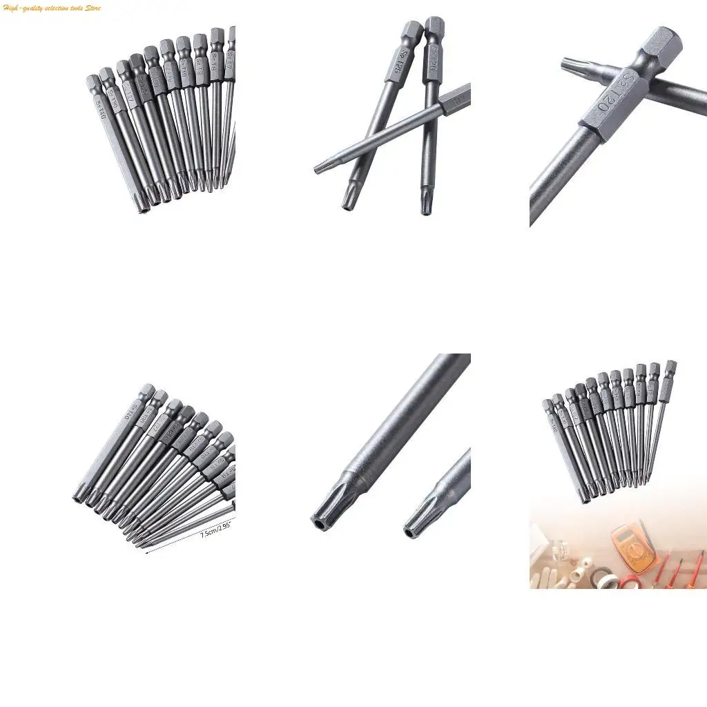 203F 11Pcs 1/4inch Torx Head Screwdriver Bit Hexagon Shank Screwdriver