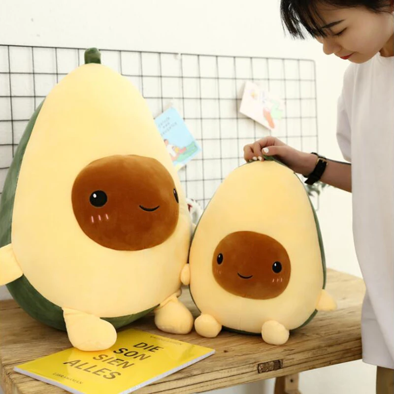 Juguetes de peluche de aguacate sonriente, muñecos rellenos, sofá suave, cojín de plantas, almohada de fruta de dibujos animados, cojín suave, regalos para niños