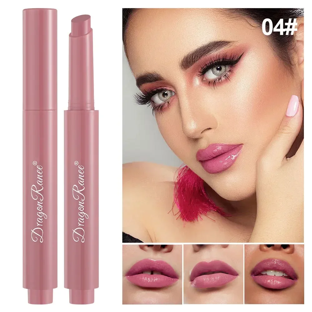 New 12 Color Lipstick Moisturize Texture Brighten Lip Color Waterproof Pressing Lipstick Lasting No Fading Fashion Cosmetic 2.5g