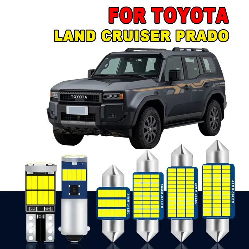 Car Interior LED Light Kit For Toyota Land Cruiser Prado 120 150 90 FJ Cruiser 70 80 100 200 Canbus Map Dome License Plate Lamp