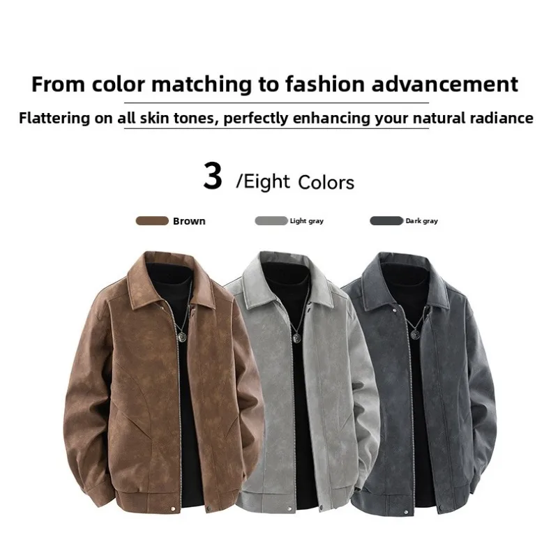

Outdoor Cycling Jacket Men's Trendy Brand Versatile Oxygen Leather Jacket Winter American Lapel Top Winter Men's Thickened Coat