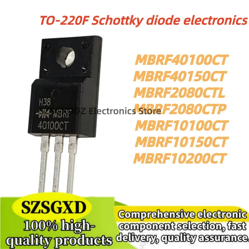 10Uds New MBRF10150CT MBRF10200CT MBRF40100CT MBRF40150CT MBRF2080CTL MBRF2080CTP MBRF10100CT TO-220F Schottky diode electronics