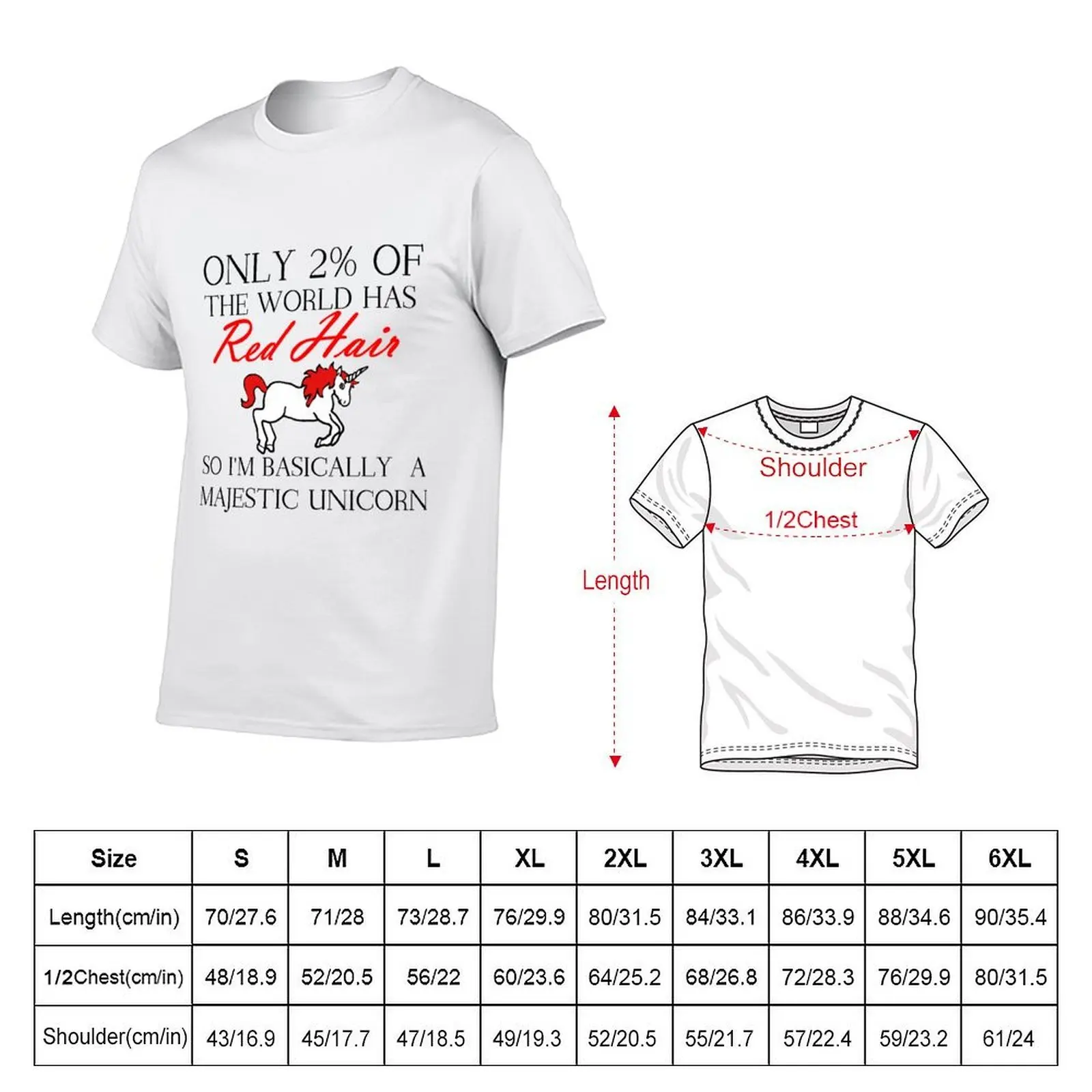 RED HAIR MAJESTIC UNICORN T-Shirt oversized graphic tee blue lock mens graphic t-shirts funny