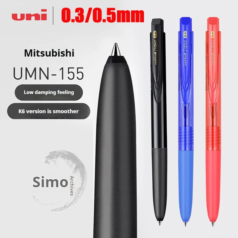 Mitsubishi uni Signo UMN155 Gel Pen,0.38/0.5Fine Tip Black/Red/Blue Quick-Dry,Smooth Writing,Low Friction for homework,Exam,Work