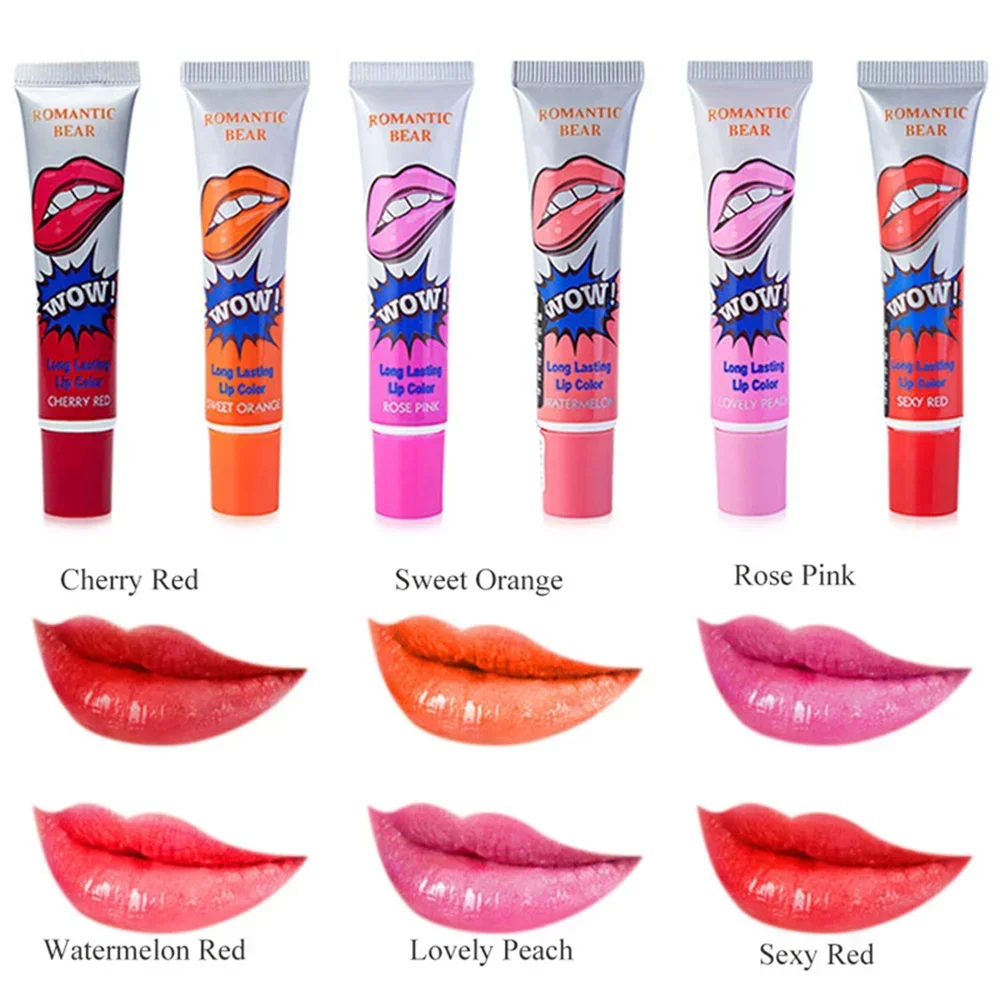 Hot Magic 6 Colors Peel Liquid Lipstick Waterproof Lasting No Fading Lip Ink Tear Lip Gloss Tattoo Dyed Lip Glaze Lips Cosmetics