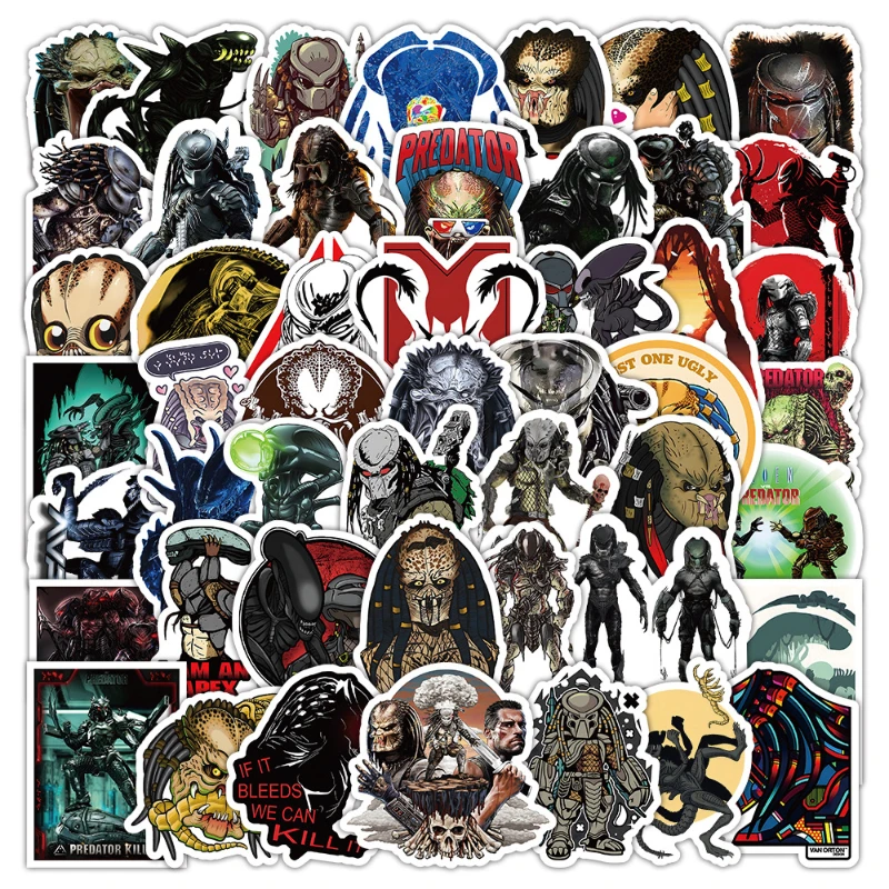 53/30/10PCS Predator Popular Film and Television Stickers Science Fiction Movie Theme Decoration Skateboard Waterproof Stickers